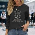 Clan Fraser Of Lovat Tartan Crest Thistle Vintage Long Sleeve T-Shirt Gifts for Her