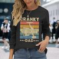 Cranky Dad Fishing Reel Humor Father Fisherman Retro Long Sleeve T-Shirt Gifts for Her