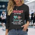 Crochet Yarn Fills My Days Yarn Fills Knitter Crochet Long Sleeve T-Shirt Gifts for Her