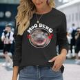 Cute Baby Hippo Moo Deng Bouncy Pig In Thai Hippopotamus Long Sleeve T-Shirt Gifts for Her