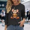 Cute Mouse With Autumn Graphic Langarmshirts Geschenke für Sie