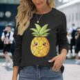 Cute Pineapple Face Kawaii Style Langarmshirts Geschenke für Sie