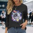 Disco Ball In Space Galaxy Club Retro Langarmshirts Geschenke für Sie