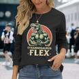 Divertido Bodybuilder Tyrannosaurus Flex Gym T-Rex Dinosaur Camiseta de manga larga Regalos para ella