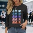 Divertido Regalo Nombre Amir Personalizado Primer Nombre Camiseta de manga larga Regalos para ella