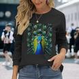 Elegant Peacock Eye Bird Watcher Blue Peacock Langarmshirts Geschenke für Sie