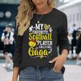 My Favorite Softball Player Calls Me Gaga Softball Gaga Long Sleeve T-Shirt Gifts for Her