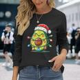 Festive Avocado Santa Christmas Lighting Langarmshirts Geschenke für Sie