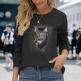 Pocket With Maine Coon Cat Motif Langarmshirts Geschenke für Sie