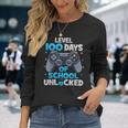 Happy 100Th Day Of School Level 100 Days Of School Unlocked Long Sleeve T-Shirt Gifts for Her