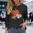 Heart Football Basketball Baseball Valentines Day Boys Mens Long Sleeve T-Shirt Gifts for Her