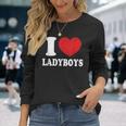 I Heart Love Ladyboys Asia Lover Thailand Ladyboy Long Sleeve T-Shirt Gifts for Her