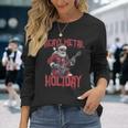 Heavy Metal Santa Claus Rock Holiday Navidad Música Rock Camiseta de manga larga Regalos para ella