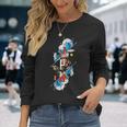 Hokusai Japonais En Fleurs De Cerisier Dans Le Style Rétro Des Années 90 T-shirt à manches longues Cadeaux pour elle