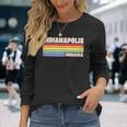Indianapolis Indiana Pride Rainbow Flag Gay Pride Queer Tank Top Long Sleeve T-Shirt Gifts for Her