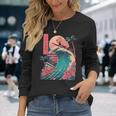Japanese Capybara Surfing Wave Great Wave Japan Long Sleeve T-Shirt Gifts for Her