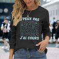 Je Peux Pas J'ai Cours Professeur Mathématiques Equations T-shirt à manches longues Cadeaux pour elle
