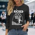 I Kicked 100 Days Of School Soccer 100Th Day Balls For Boys Long Sleeve T-Shirt Gifts for Her
