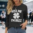Kiss Me I'm IRizz Irish Rizz Lucky Saint Patricks Day Clover Premium Long Sleeve T-Shirt Gifts for Her