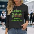 Level 100 Days Complete Gaming Pixel 100Th Days Of School Long Sleeve T-Shirt Gifts for Her