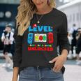 Level 100 Days Of School Boys Unlocked Video Games Gamer Long Sleeve T-Shirt Gifts for Her