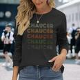 Love Heart Chaucer Grunge Vintage Style Black Chaucer Long Sleeve T-Shirt Gifts for Her