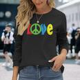 Love Peace Sign Symbol World Planet Freedom Hippie Kindness Long Sleeve T-Shirt Gifts for Her