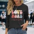 Love More Worry Less Smile Face Heart Happy Valentine's Day Long Sleeve T-Shirt Gifts for Her