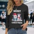 Merry Christmas Santa Hat Gnome Unicorn Xmas Party Christmas Langarmshirts Geschenke für Sie