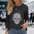Music Skull DJ Disc Jockey Melophile Melomaniac Halloween Long Sleeve T-Shirt Gifts for Her