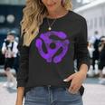 Music Turntable Record Dj Purple 45 Rpm Adapter Camiseta de manga larga Regalos para ella
