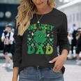 One Lucky Dad Father Irish Clovers St Patrick's Day Long Sleeve T-Shirt Gifts for Her