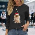 Pomeranian Christmas Tree Santa Hat Lights Jumper Langarmshirts Geschenke für Sie