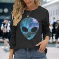 Psychedelic Alien Head Cosmic Galaxy Trippy Outer Space Langarmshirts Geschenke für Sie