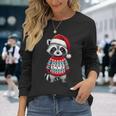 Raccoon Ugly Sweater Santa Hat Christmas Langarmshirts Geschenke für Sie