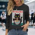 Ramen Cat Retro – Japanese Noodles Anime Kawaii Black Cat Long Sleeve T-Shirt Gifts for Her