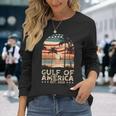 Retro Gulf Of Usa America Est 2025 American Flag Gulf Mexico Long Sleeve T-Shirt Gifts for Her