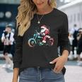 Santa Claus Motorcycle Vintage Christmas Biker Lover Long Sleeve T-Shirt Gifts for Her