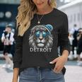 Vintage Football Game Day Lion Fan Long Sleeve T-Shirt Gifts for Her