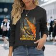 Vintage Honkzilla Silly Goose Goose Meme Catzilla Long Sleeve T-Shirt Gifts for Her