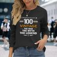 Vintage The Man Myth Legend 100 Year Old Birthday 100Th Long Sleeve T-Shirt Gifts for Her