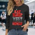 Vintage Yeet Apparel Saying Eat Sleep Repeat Long Sleeve T-Shirt Gifts for Her