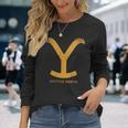 Yellowstone Dutton Ranch Gold Y Logo S Langarmshirts Geschenke für Sie