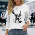 Chasseur Daim Cerf Motiv Chasse Chasseur T-shirt à manches longues Cadeaux pour elle