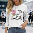 Cute 100Th Day Of School Coquette Bow 100 Days Of Pre-K Long Sleeve T-Shirt Gifts for Her