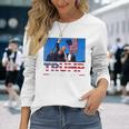 Donald Trump 2024 Sobrevivió A Disparo En Mitin Electoral Camiseta de manga larga Regalos para ella