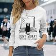 Don't Worry I'm From Support Tech Cat Lover Gray Langarmshirts Geschenke für Sie