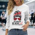 In February We Wear Red Heart Health Awareness Chd Disease Long Sleeve T-Shirt Gifts for Her