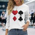 Poker Playing Cards Cross Heart Motif Card Fun Langarmshirts Geschenke für Sie