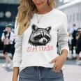 Street Cat Vintage Stay Trashy Raccoon Long Sleeve T-Shirt Gifts for Her